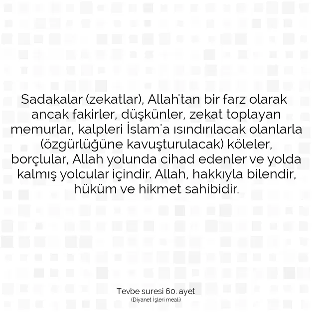 Ayetbul | Kuran Mealleri | Quran | Tevbe suresi 60. ayet