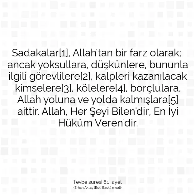 Ayetbul | Kuran Mealleri | Quran | Tevbe suresi 60. ayet