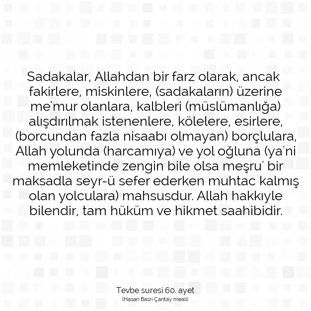 Ayetbul | Kuran Mealleri | Quran | Tevbe suresi 60. ayet