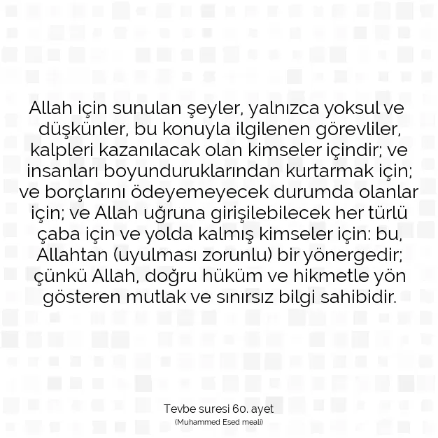 Ayetbul | Kuran Mealleri | Quran | Tevbe suresi 60. ayet