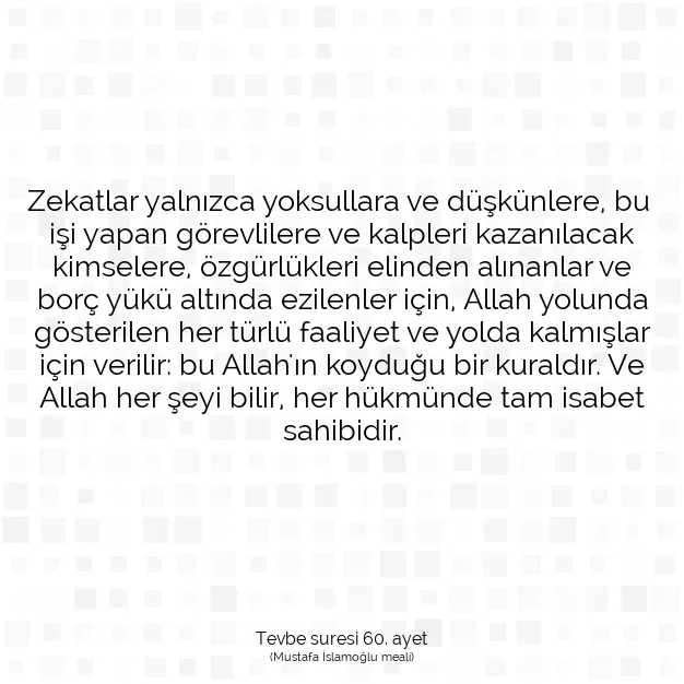 Ayetbul | Kuran Mealleri | Quran | Tevbe suresi 60. ayet