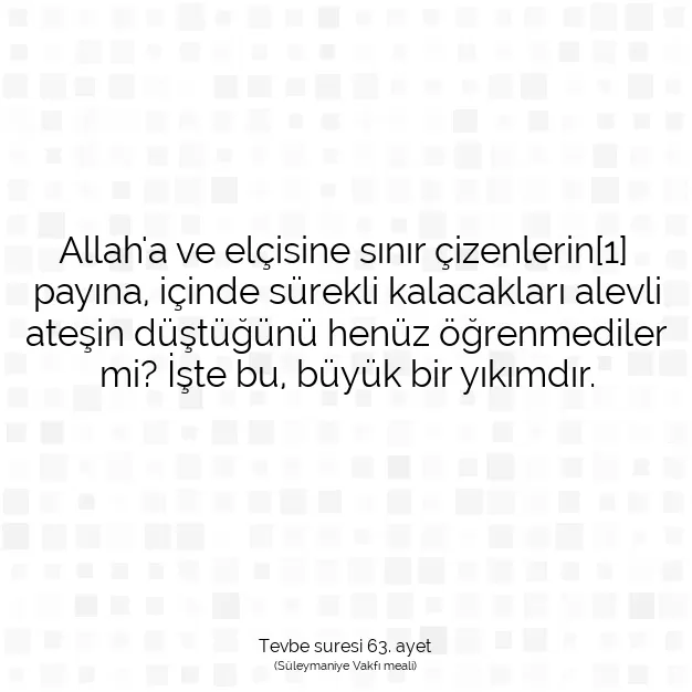 Ayetbul | Kuran Mealleri | Quran | Tevbe suresi 63. ayet