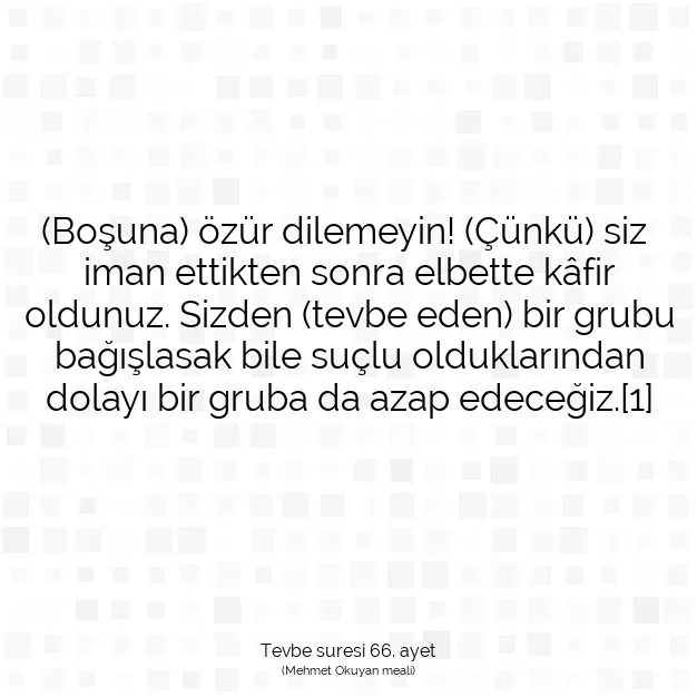 Ayetbul | Kuran Mealleri | Quran | Tevbe suresi 66. ayet