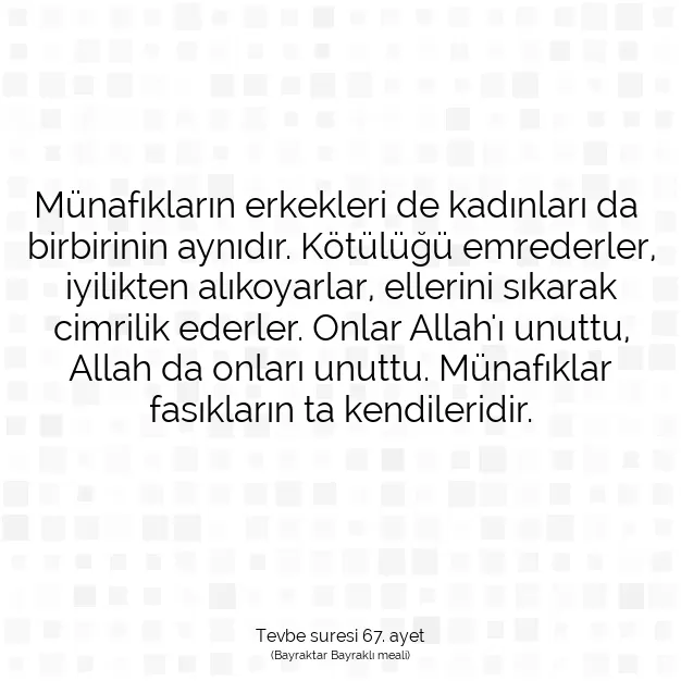 Ayetbul | Kuran Mealleri | Quran | Tevbe suresi 67. ayet