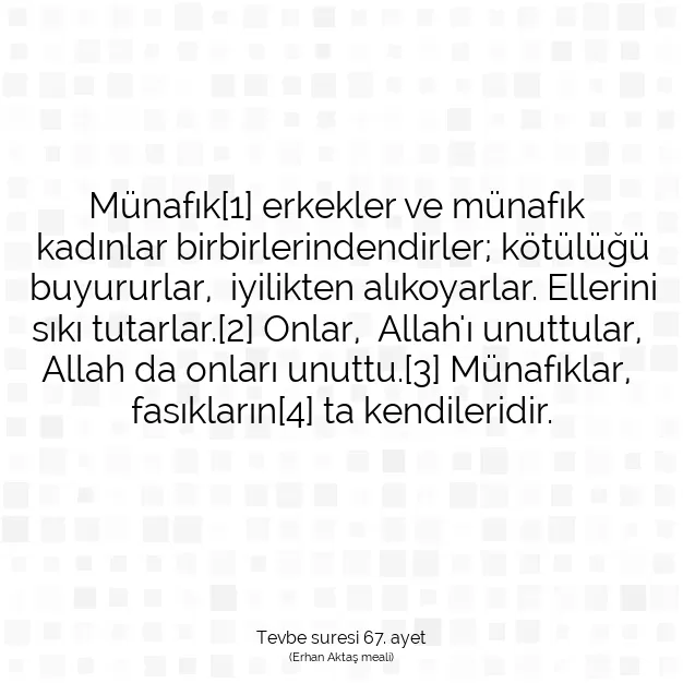 Ayetbul | Kuran Mealleri | Quran | Tevbe suresi 67. ayet