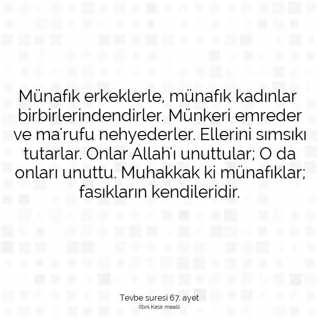 Ayetbul | Kuran Mealleri | Quran | Tevbe suresi 67. ayet