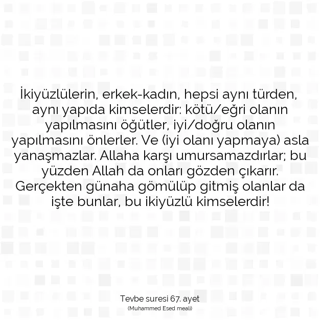 Ayetbul | Kuran Mealleri | Quran | Tevbe suresi 67. ayet