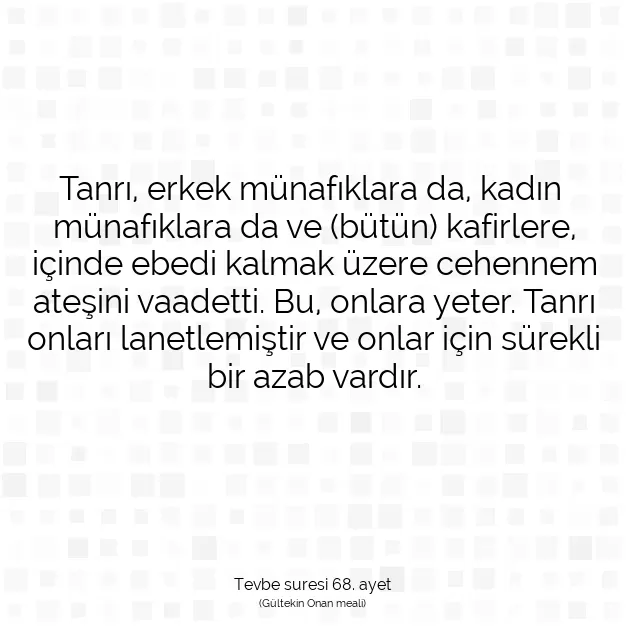 Ayetbul | Kuran Mealleri | Quran | Tevbe suresi 68. ayet