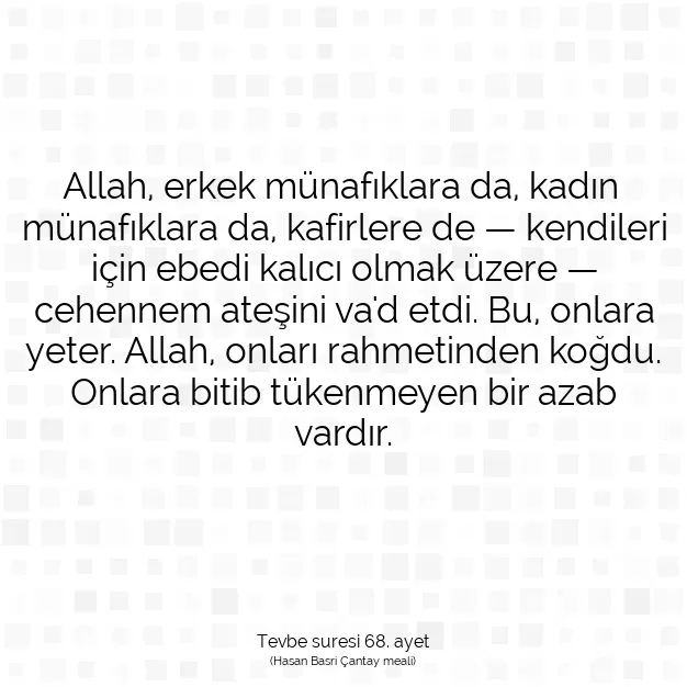 Ayetbul | Kuran Mealleri | Quran | Tevbe suresi 68. ayet