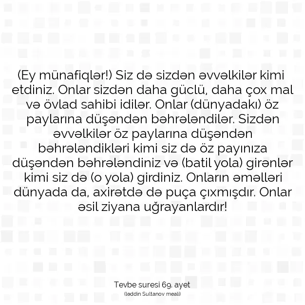 Ayetbul | Kuran Mealleri | Quran | Tevbe suresi 69. ayet