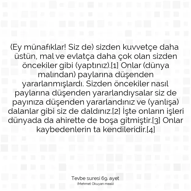 Ayetbul | Kuran Mealleri | Quran | Tevbe suresi 69. ayet