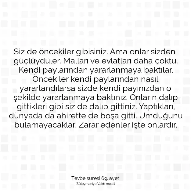 Ayetbul | Kuran Mealleri | Quran | Tevbe suresi 69. ayet