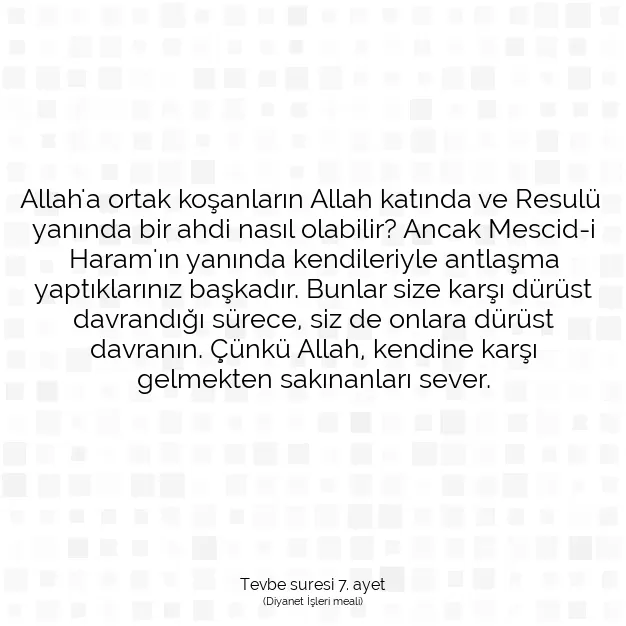 Ayetbul | Kuran Mealleri | Quran | Tevbe suresi 7. ayet