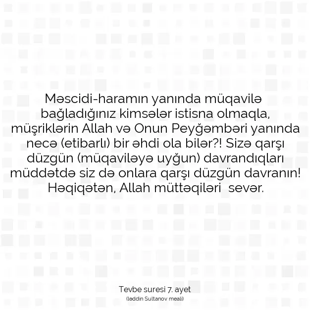 Ayetbul | Kuran Mealleri | Quran | Tevbe suresi 7. ayet