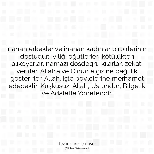 Ayetbul | Kuran Mealleri | Quran | Tevbe suresi 71. ayet