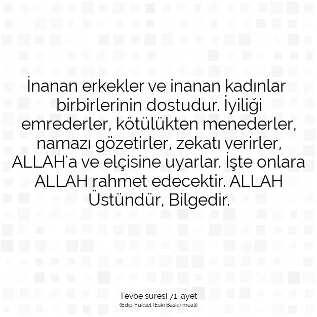 Ayetbul | Kuran Mealleri | Quran | Tevbe suresi 71. ayet