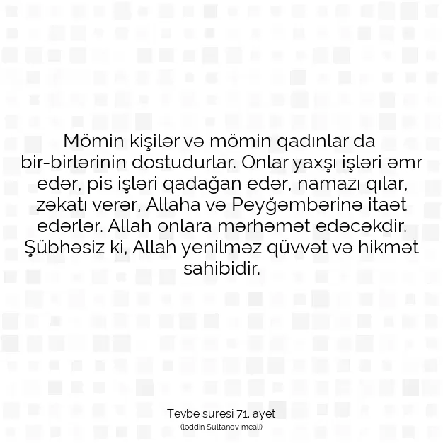 Ayetbul | Kuran Mealleri | Quran | Tevbe suresi 71. ayet