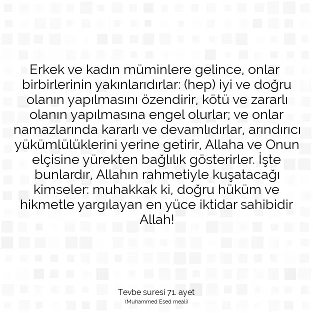 Ayetbul | Kuran Mealleri | Quran | Tevbe suresi 71. ayet