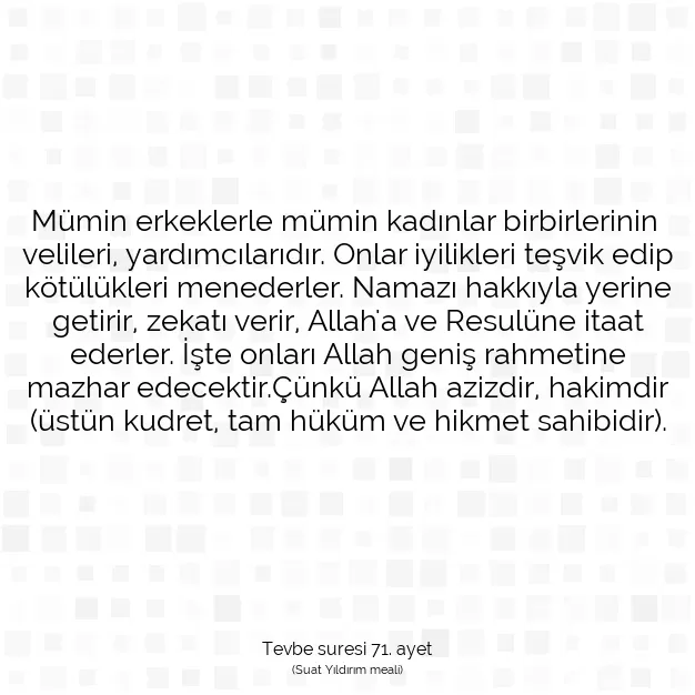 Ayetbul | Kuran Mealleri | Quran | Tevbe suresi 71. ayet