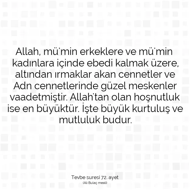 Ayetbul | Kuran Mealleri | Quran | Tevbe suresi 72. ayet