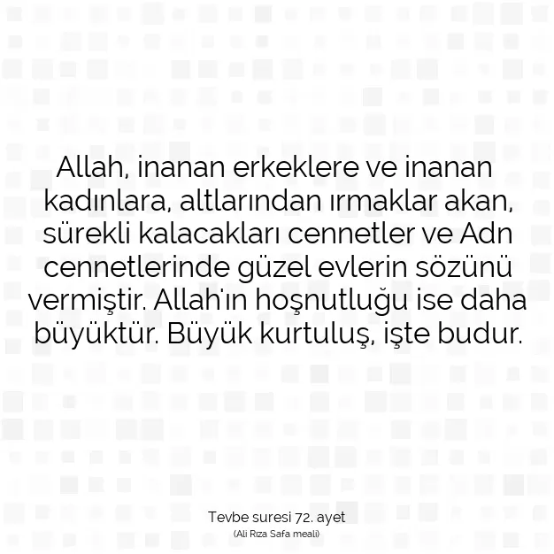 Ayetbul | Kuran Mealleri | Quran | Tevbe suresi 72. ayet