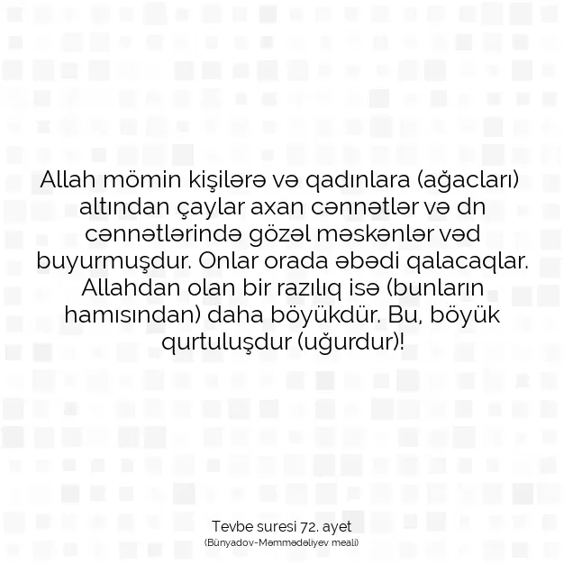 Ayetbul | Kuran Mealleri | Quran | Tevbe suresi 72. ayet