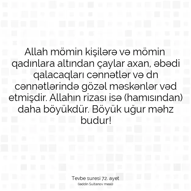 Ayetbul | Kuran Mealleri | Quran | Tevbe suresi 72. ayet