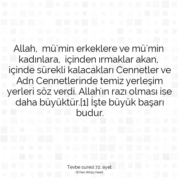 Ayetbul | Kuran Mealleri | Quran | Tevbe suresi 72. ayet