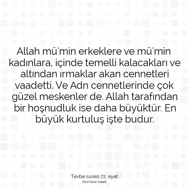 Ayetbul | Kuran Mealleri | Quran | Tevbe suresi 72. ayet