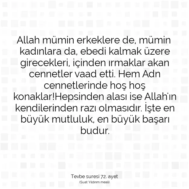 Ayetbul | Kuran Mealleri | Quran | Tevbe suresi 72. ayet