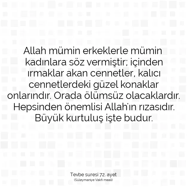 Ayetbul | Kuran Mealleri | Quran | Tevbe suresi 72. ayet