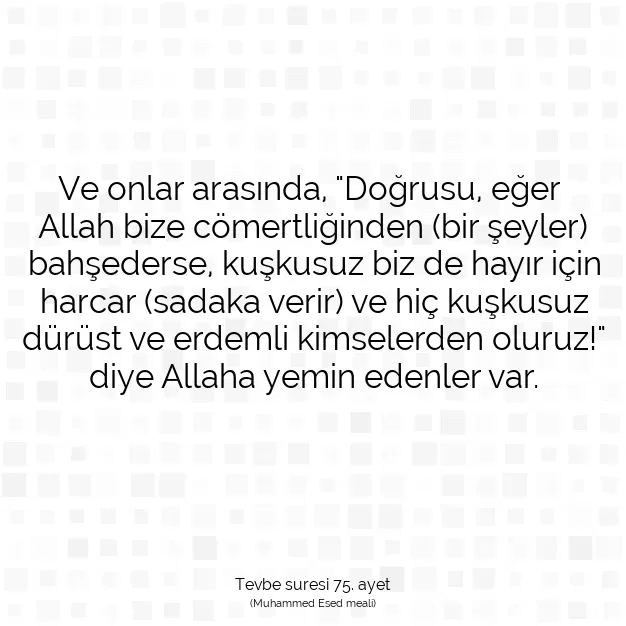 Ayetbul | Kuran Mealleri | Quran | Tevbe suresi 75. ayet