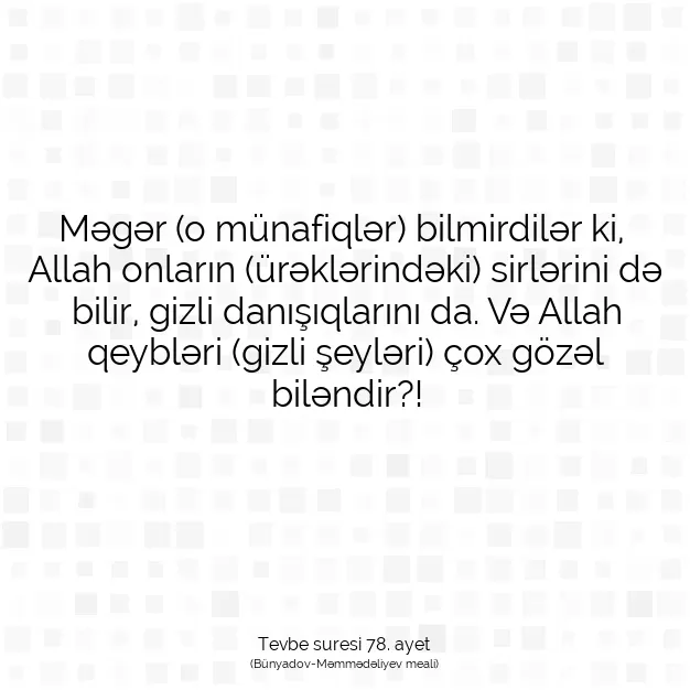 Ayetbul | Kuran Mealleri | Quran | Tevbe suresi 78. ayet