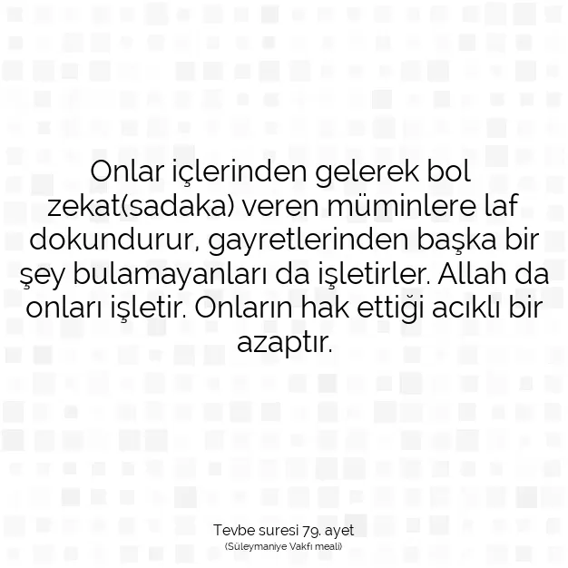 Ayetbul | Kuran Mealleri | Quran | Tevbe suresi 79. ayet