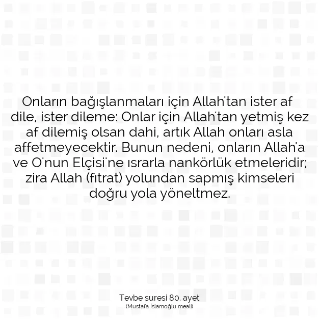 Ayetbul | Kuran Mealleri | Quran | Tevbe suresi 80. ayet