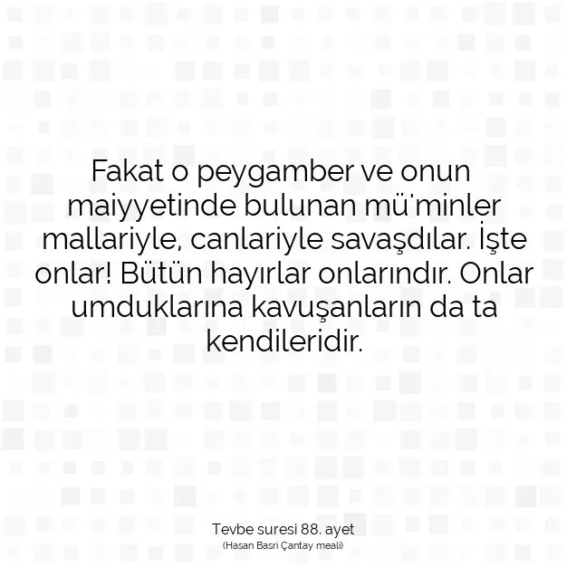 Ayetbul | Kuran Mealleri | Quran | Tevbe suresi 88. ayet