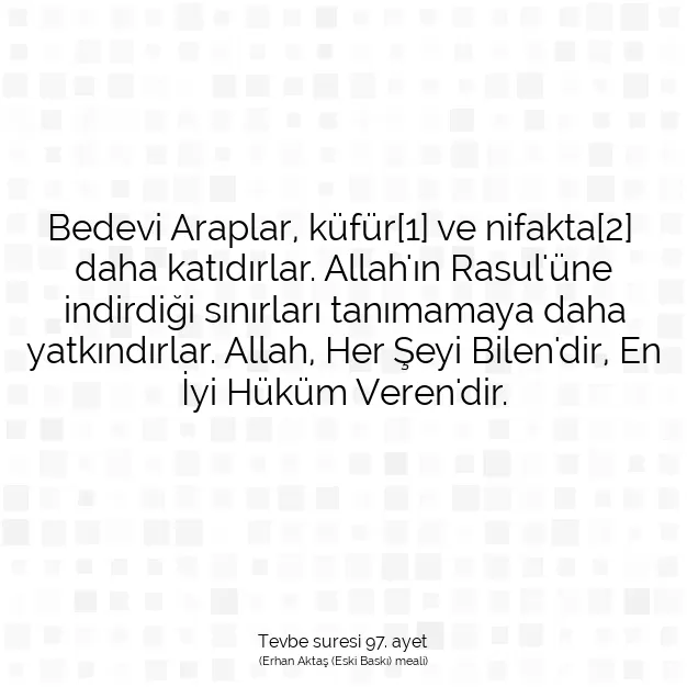 Ayetbul | Kuran Mealleri | Quran | Tevbe suresi 97. ayet