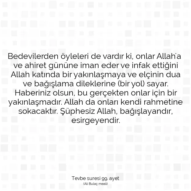 Ayetbul | Kuran Mealleri | Quran | Tevbe suresi 99. ayet