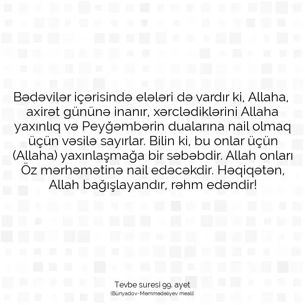 Ayetbul | Kuran Mealleri | Quran | Tevbe suresi 99. ayet