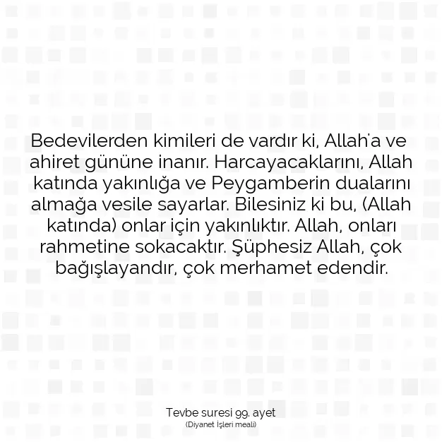 Ayetbul | Kuran Mealleri | Quran | Tevbe suresi 99. ayet