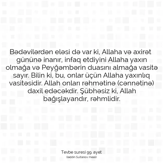 Ayetbul | Kuran Mealleri | Quran | Tevbe suresi 99. ayet