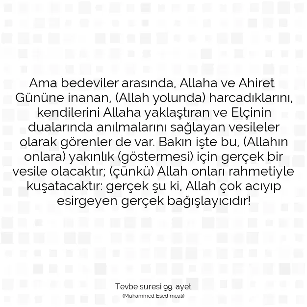 Ayetbul | Kuran Mealleri | Quran | Tevbe suresi 99. ayet