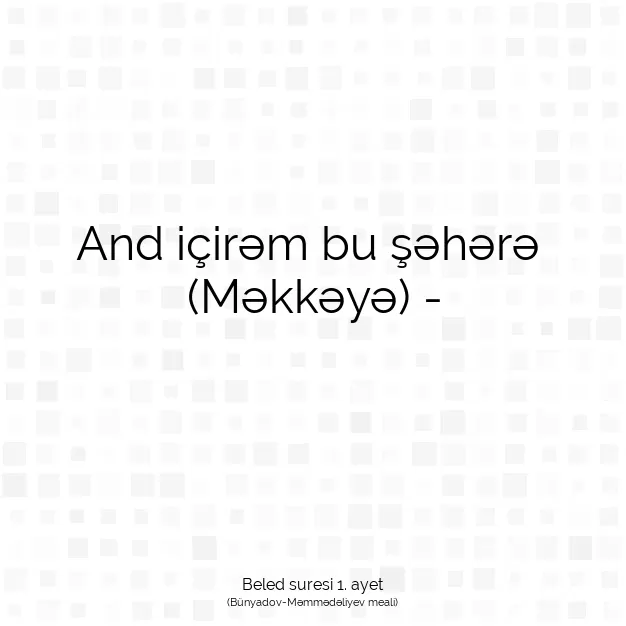 Ayetbul | Kuran Mealleri | Quran | Beled suresi 1. ayet