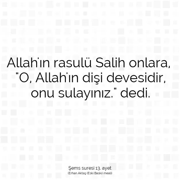 Ayetbul | Kuran Mealleri | Quran | Şems suresi 13. ayet