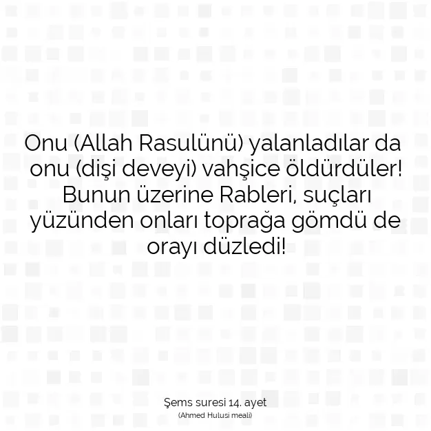 Ayetbul | Kuran Mealleri | Quran | Şems suresi 14. ayet