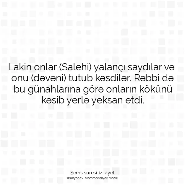 Ayetbul | Kuran Mealleri | Quran | Şems suresi 14. ayet