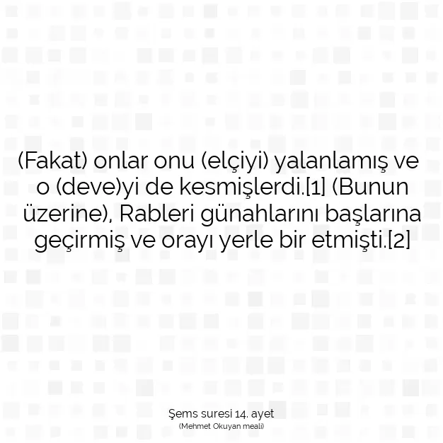 Ayetbul | Kuran Mealleri | Quran | Şems suresi 14. ayet