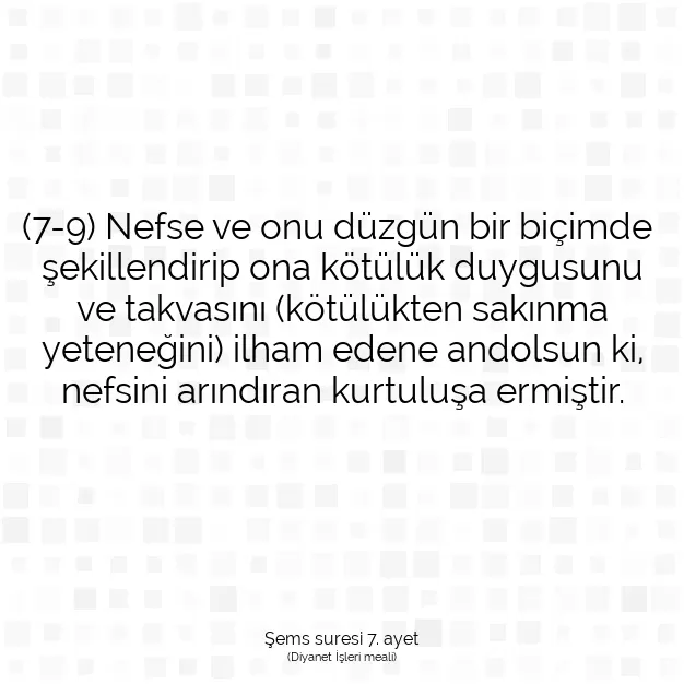 Ayetbul | Kuran Mealleri | Quran | Şems suresi 7. ayet