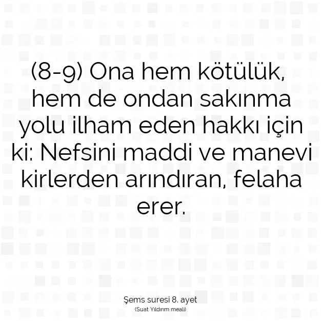 Ayetbul | Kuran Mealleri | Quran | Şems suresi 8. ayet