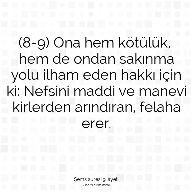 Ayetbul | Kuran Mealleri | Quran | Şems suresi 9. ayet